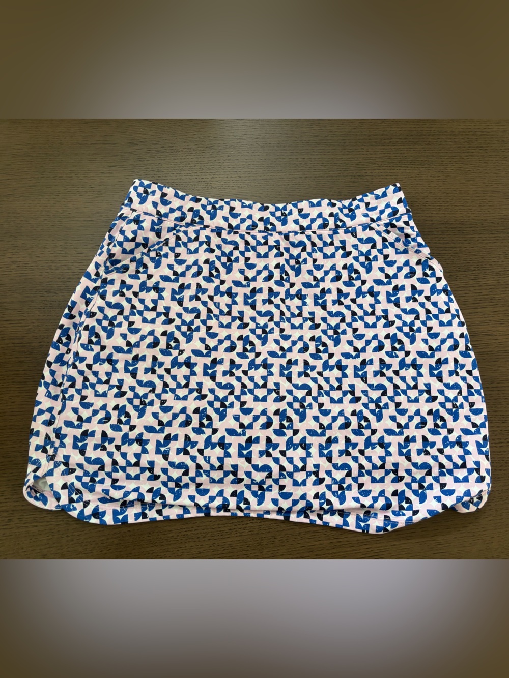 Peter Millar Blue and White Geometric skort skirt UPF 50